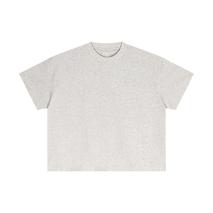 Essential Boxy Tee in Oat Grey, front