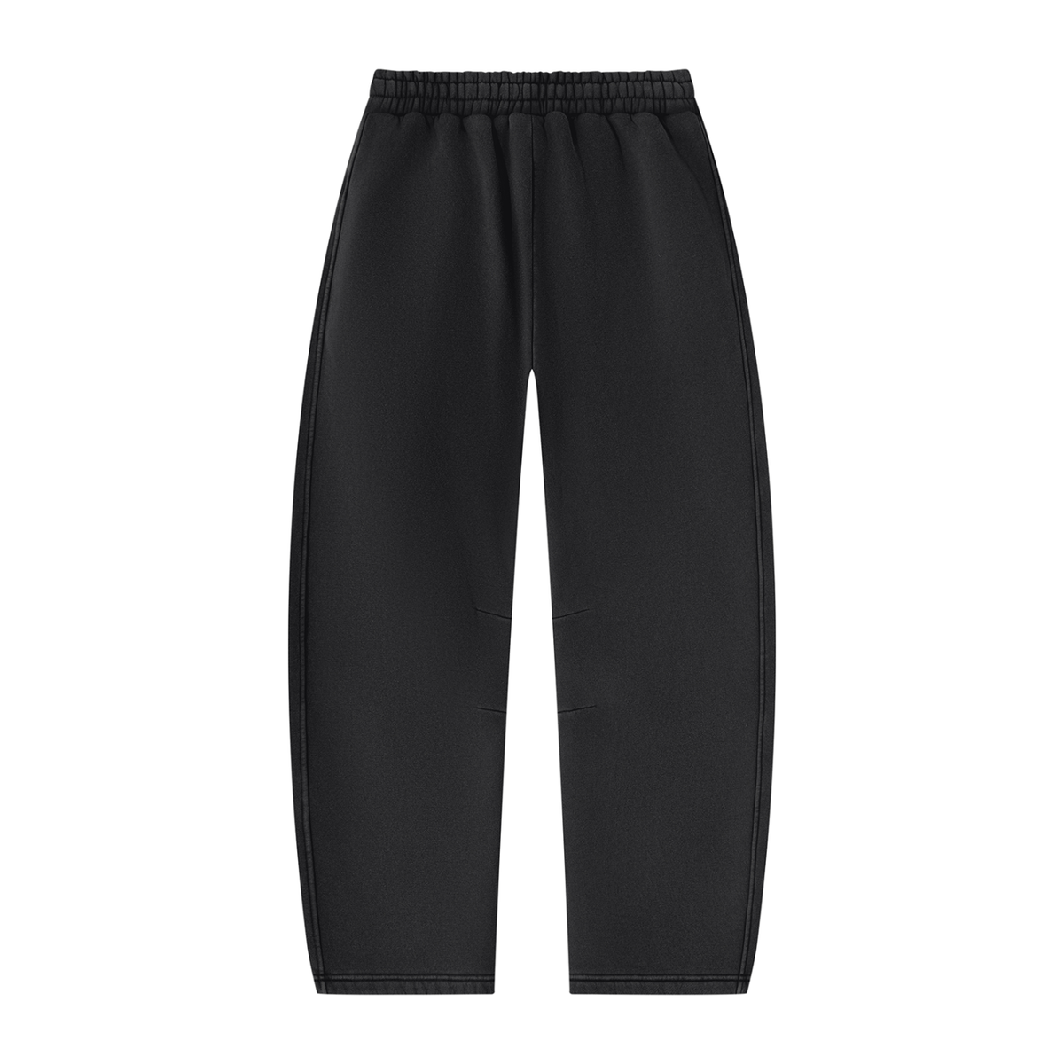 Vintage Wash Barrel Leg Sweatpants in Black, back