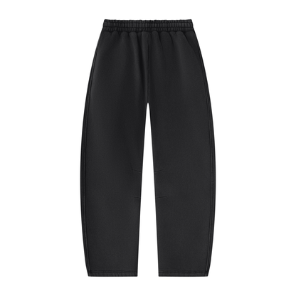 Vintage Wash Barrel Leg Sweatpants in Black, back