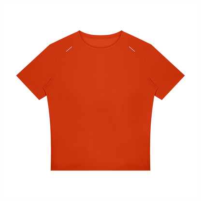 Reflective Raglan Running Tee in Orange, front