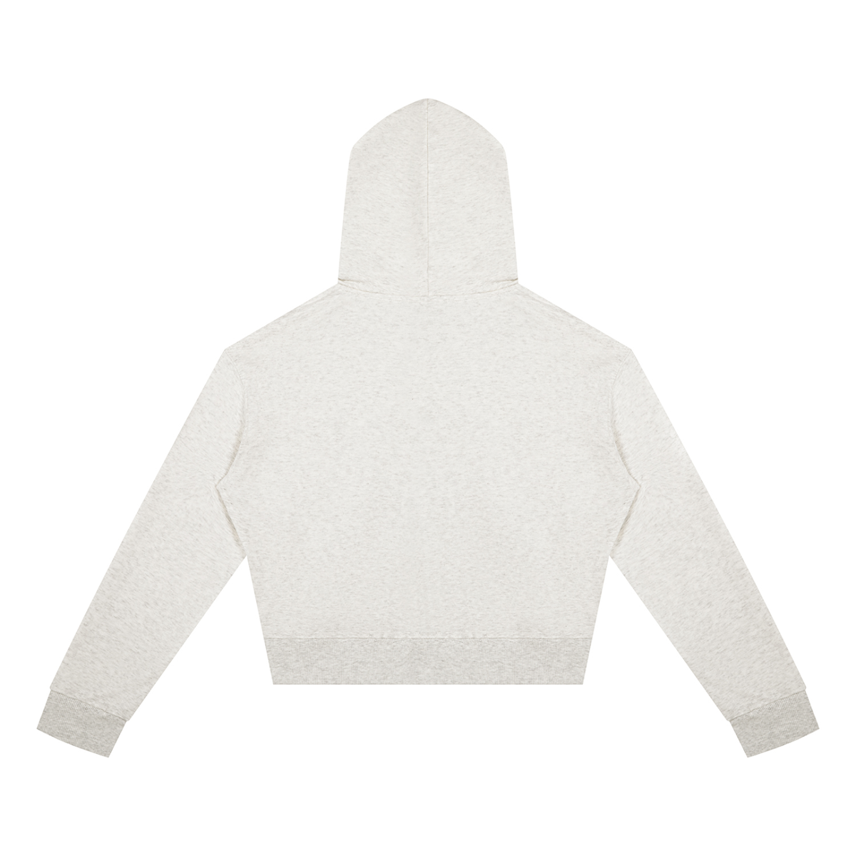 Women's Cropped Zip Hoodie in Oat Grey, back