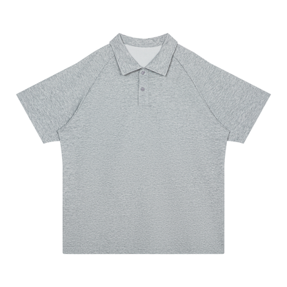 Stretch Raglan Polo in Marl Grey, front