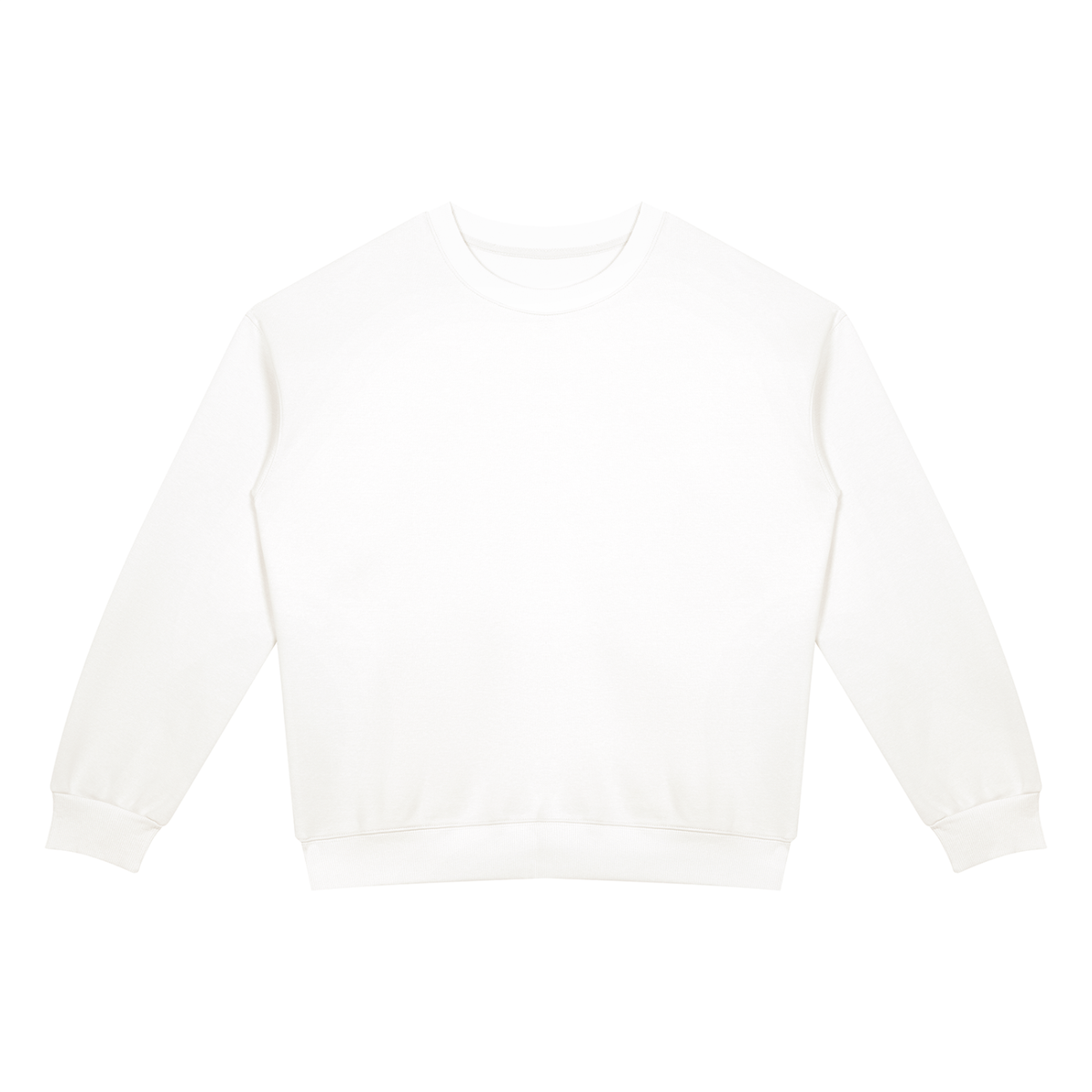 Drop Shoulder Crew Sweatshirt in White, front