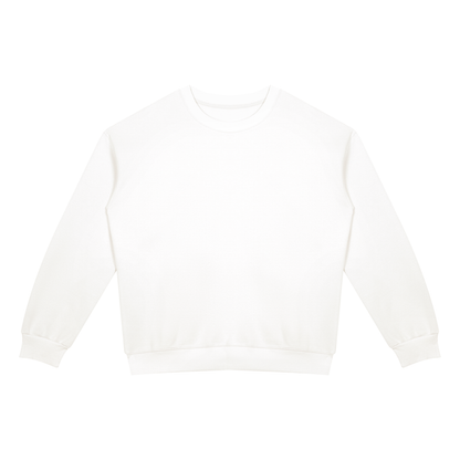 Drop Shoulder Crew Sweatshirt in White, front
