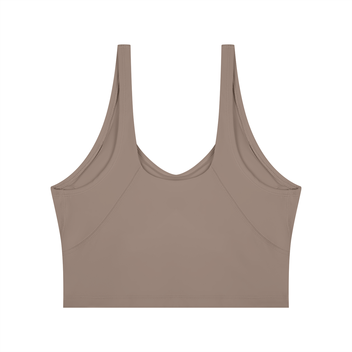 Cropped Yoga Tank in Taupe, back