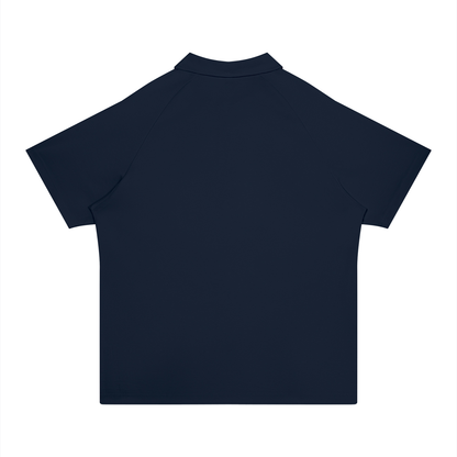 Stretch Raglan Polo in Navy, back