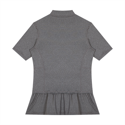 Men's Mock Neck Training Tee in Marl Grey, back