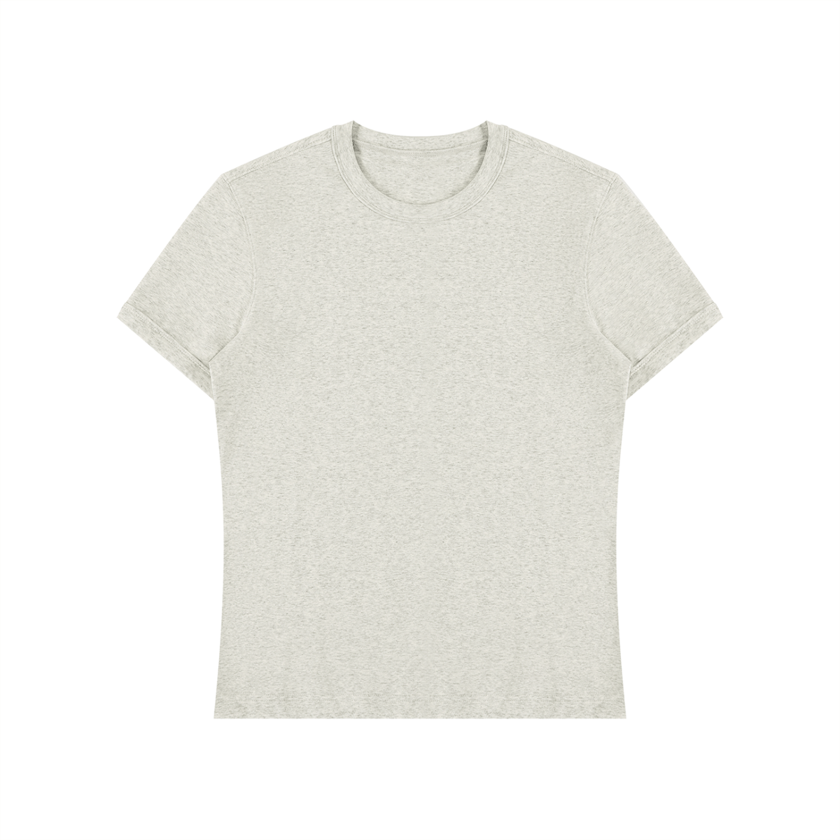 Slim Fit Stretch Tee in Oat Grey, front