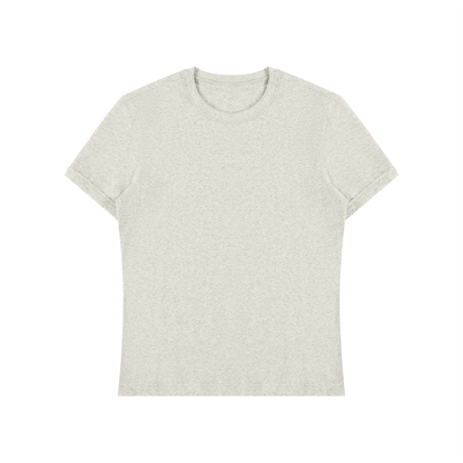 Slim Fit Stretch Tee in Oat Grey, front