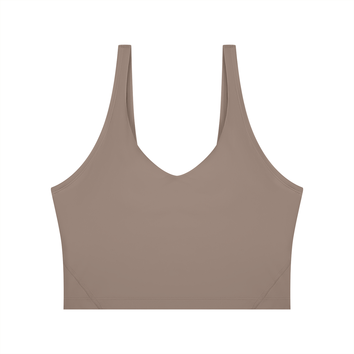 Cropped Yoga Tank in Taupe, front