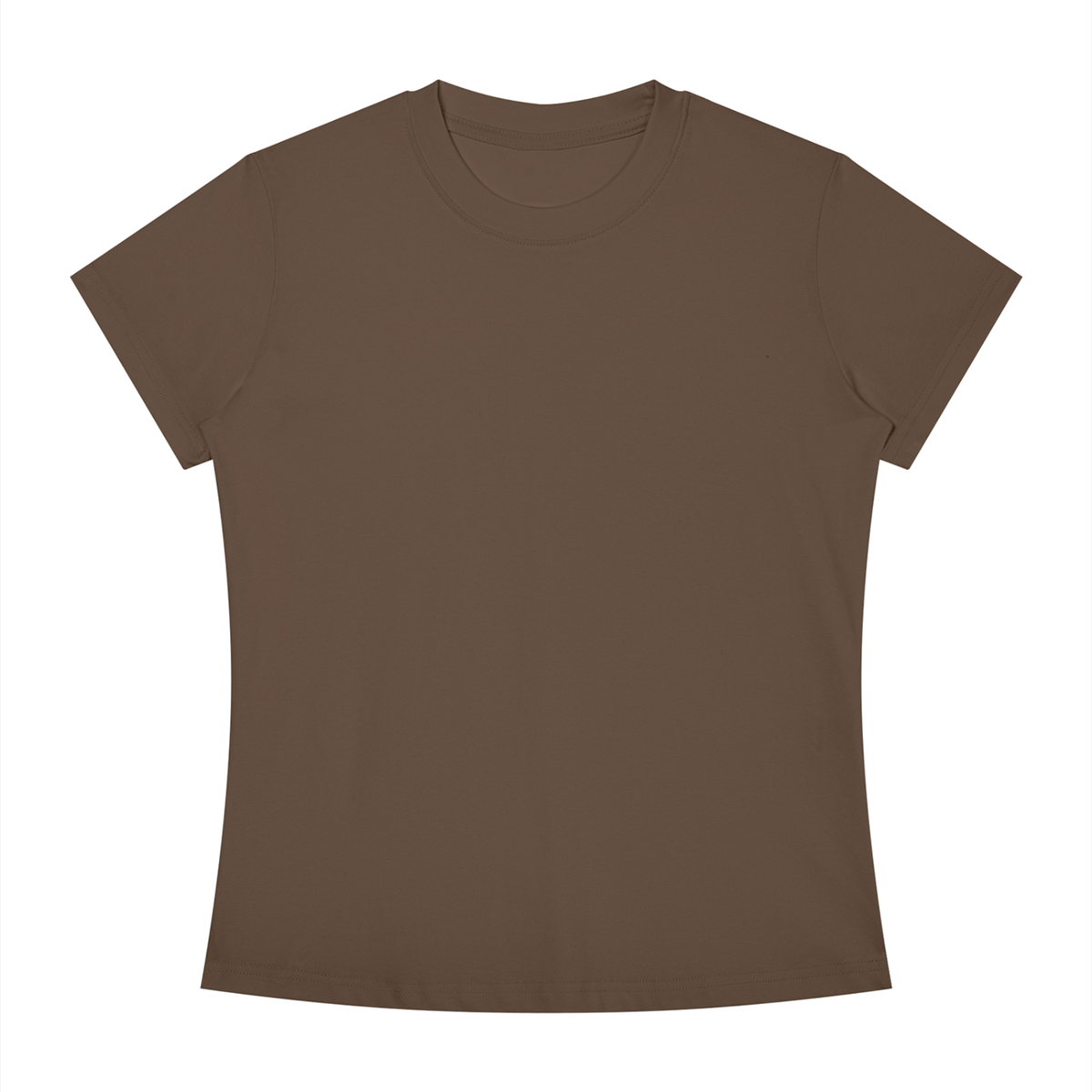 Women's Slim Fit Tee in Coffee, front