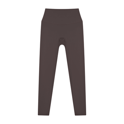 High Waisted Leggings in Dark Brown, front