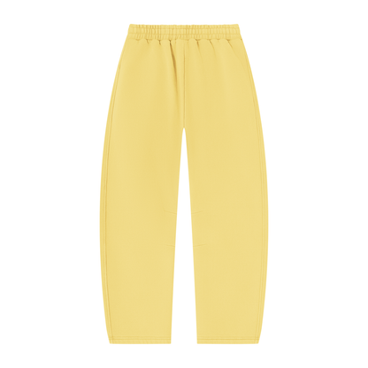 Vintage Wash Barrel Leg Sweatpants in Light Yellow, back