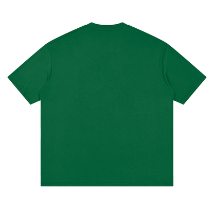 Oversized Drop Shoulder Tee in Green, back