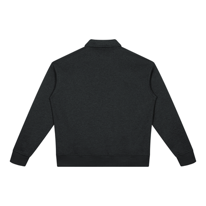 Boxy Quarter-Zip Sweatshirt in Black, back