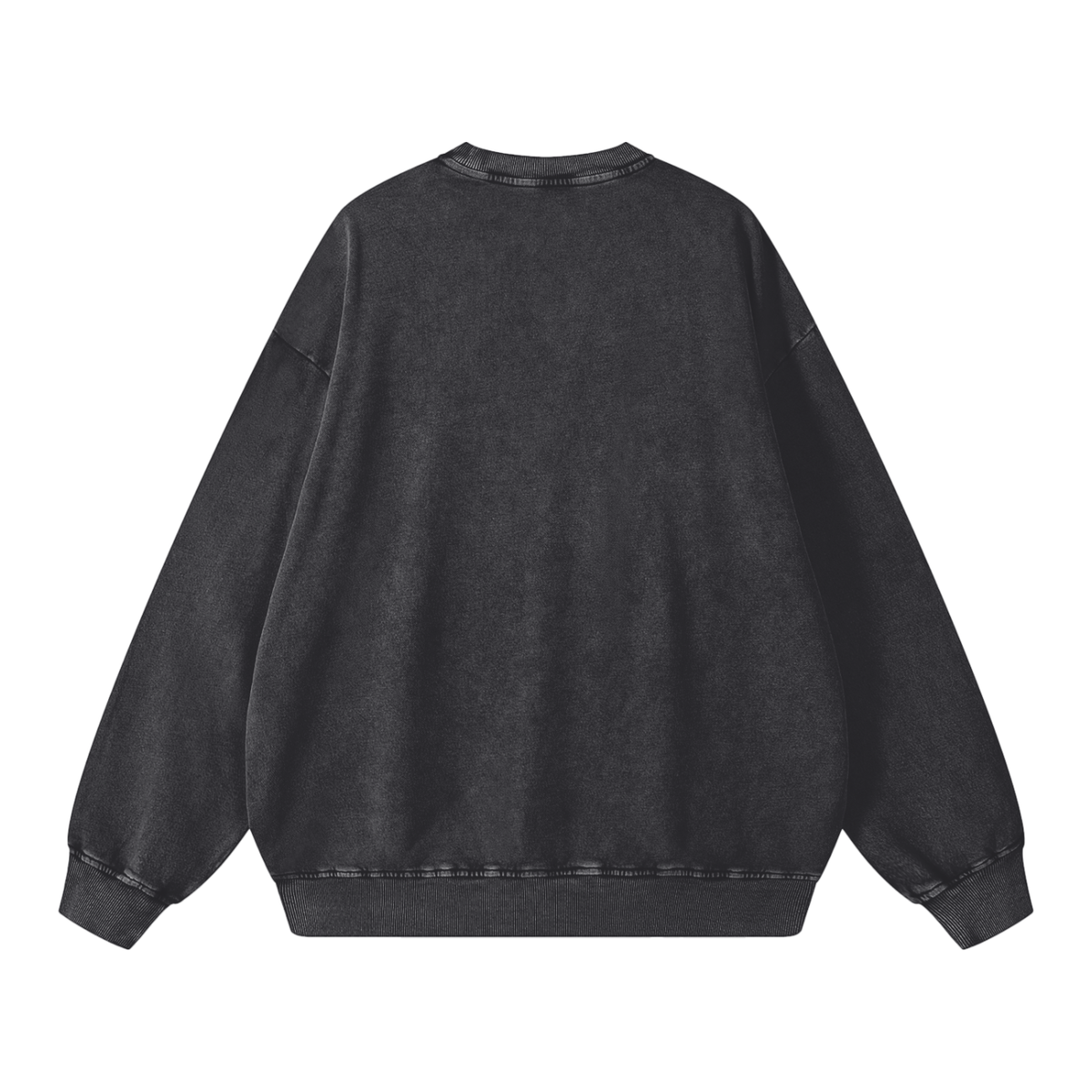 Snow Wash Oversized Crew in Black, back