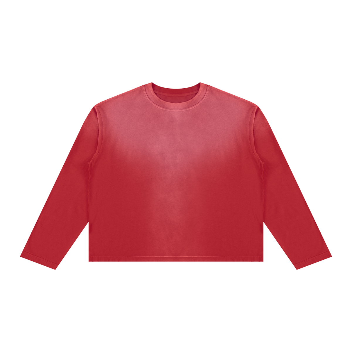 Sunfade Long Sleeve Tee in Red, front