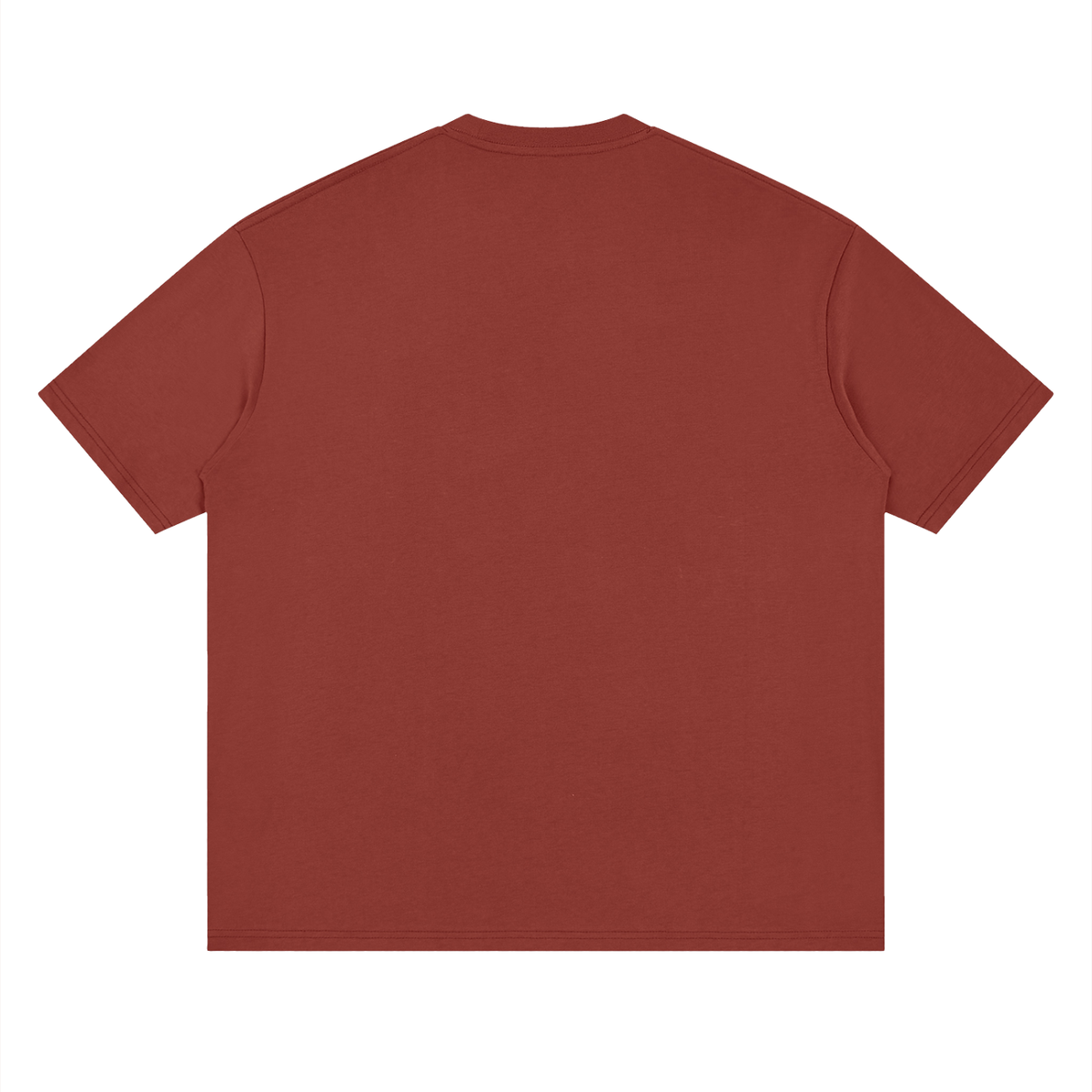 Oversized Drop Shoulder Tee in Brick Red, back