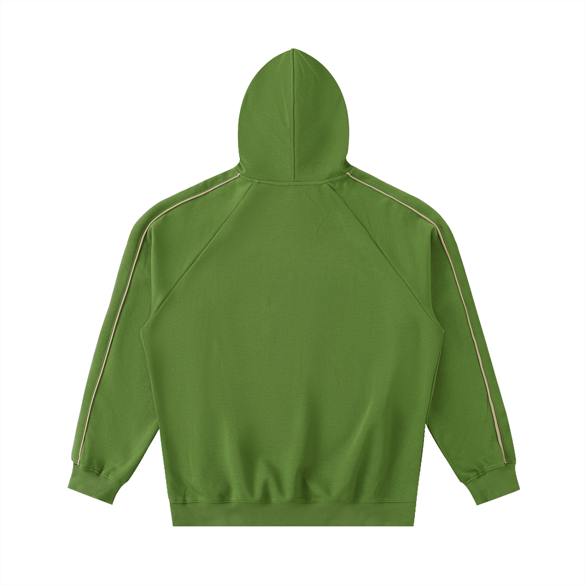 Contrast Piping Raglan Hoodie in Avocado Green, back