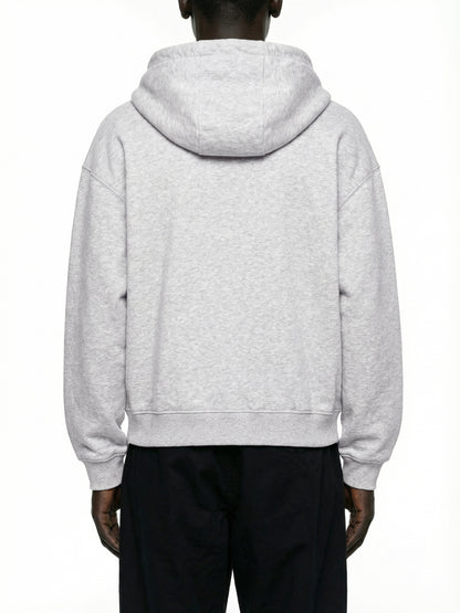 Boxy Button Placket Hoodie