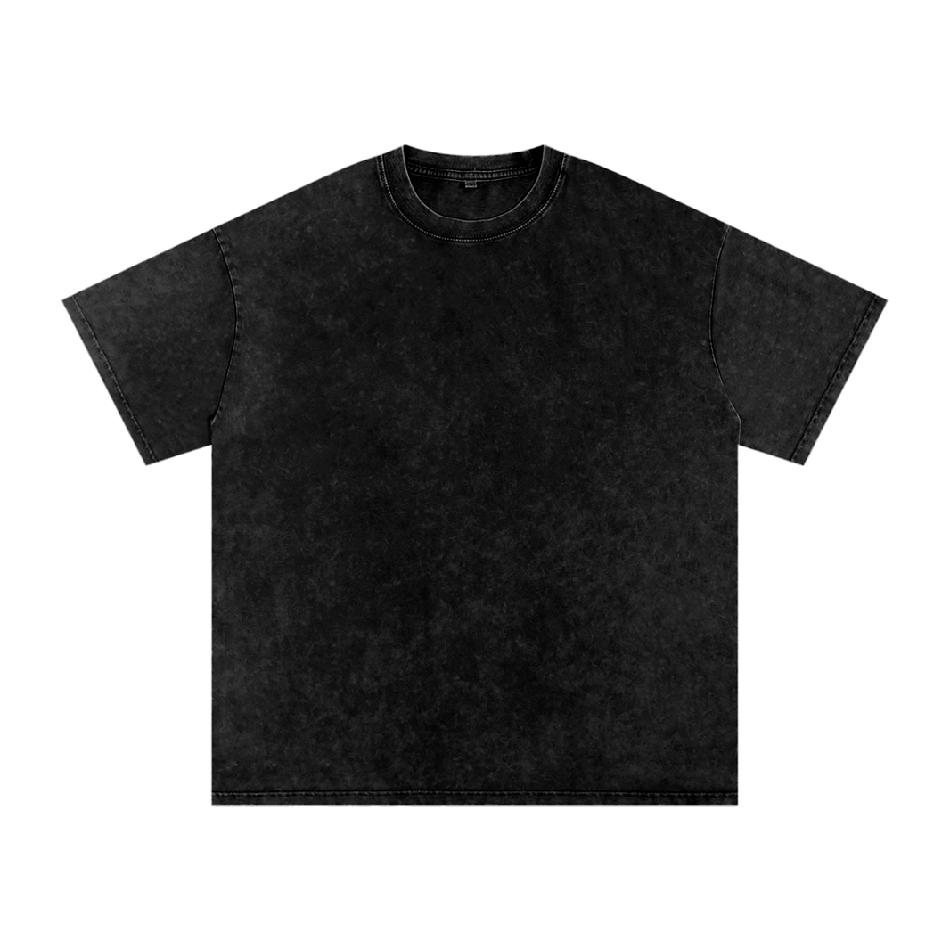 Snow Wash Oversized Tee in Black, front